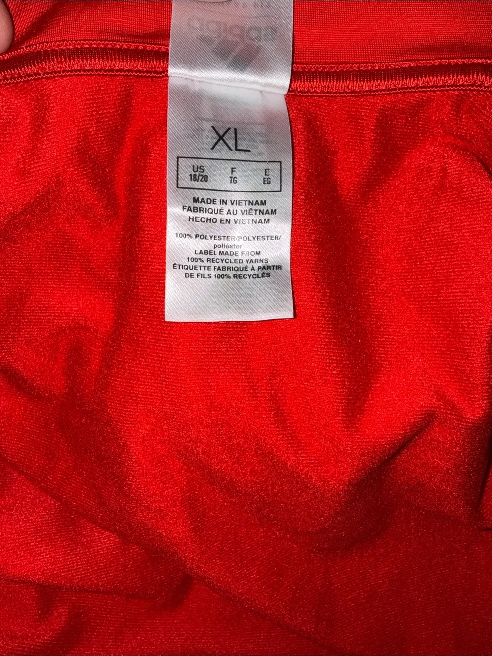 Adidas Youth XL 18/20 Red Full Zip Track Jacket 3 Stripe Logo Athletic